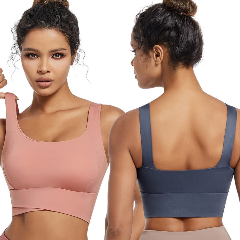 Women's Sports Bra, Fixed Cup, Running Anti-Sag, Yoga Vest, Wire-Free, Backless Seamless Fitness Underwear