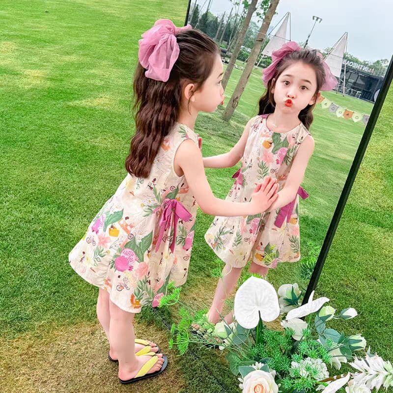 Girls' Summer Floral Dress 2026 New Style Children's Clothing Sleeveless Dress Baby Girl Princess Dress