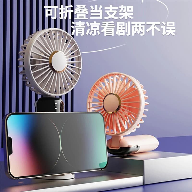 Handheld USB mini portable folding rechargeable small fan neck cooler desktop fan
