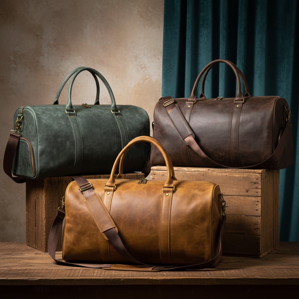 Crazy horse leather travel bag large capacity independent shoe compartment runaway luggage bag genuine leather men's travel bag ready-made storage bag