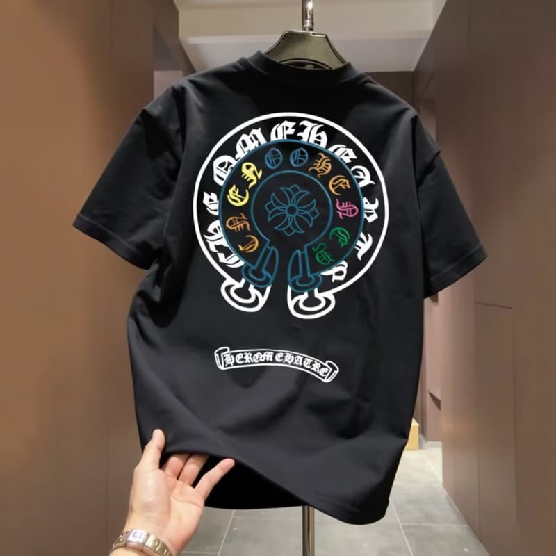 Heavyweight Cotton Streetwear Printed Men's Short Sleeve T-Shirt 2025 New Summer Trendy Casual T-Shirt