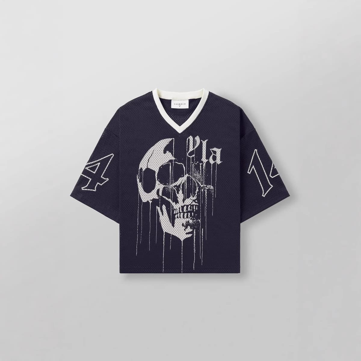YOUNGLA American Streetwear Oversized T-Shirt Men Breathable Large Mesh Gym Workout Quick-Dry Graphic Short Sleeve Top