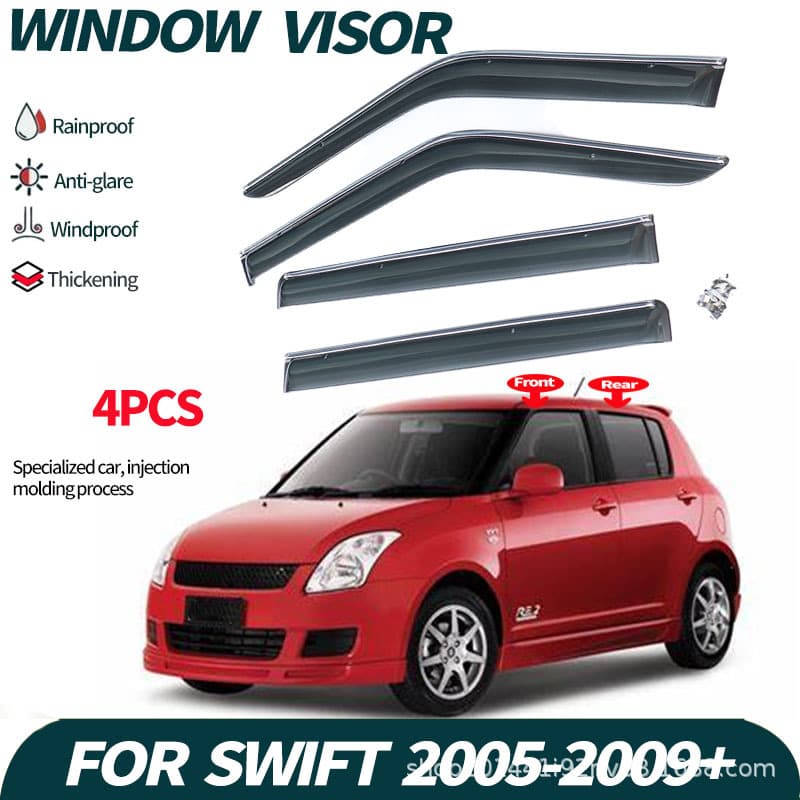 Compatible with Suzuki Swift RS 2005-2009 Window Visor Rain Guard