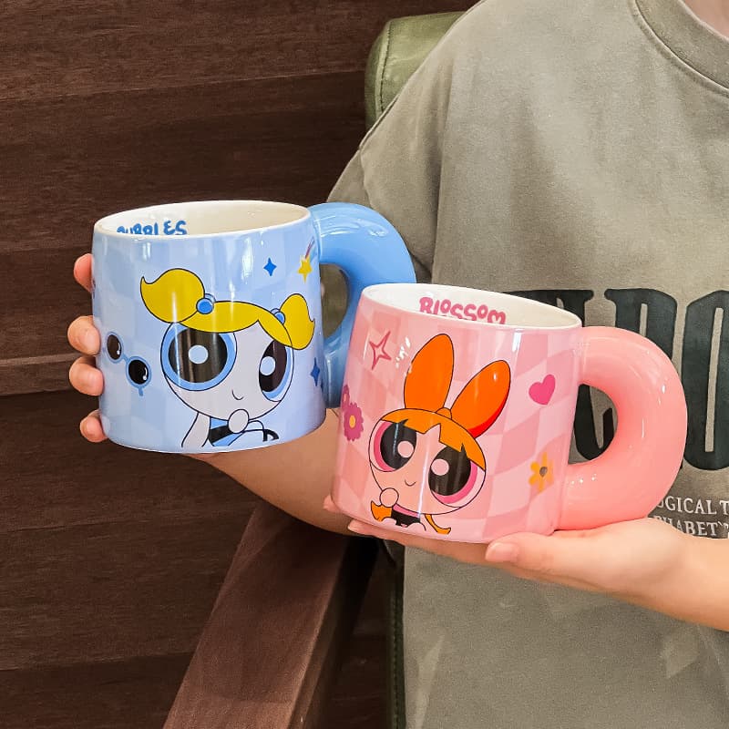 The Powerpuff Girls Mug Couple Cup Home Drinking Birthday Gift Cup for Women 2024 New Ceramic Cup