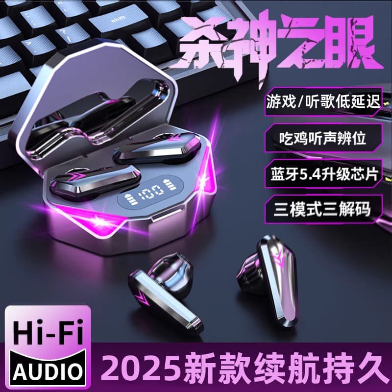 2025 New True Wireless Bluetooth Earbuds for Gaming, Noise-Canceling In-Ear High-Fidelity Sound for Men and Women