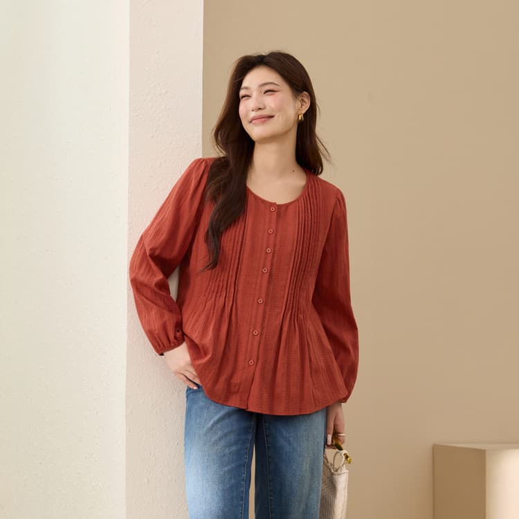 [Pure Cotton Skin-Friendly Western-Style Shirt] Xianlixiu Plus Size Women's Elegant and Gentle Style Tops for Fat mm Autumn New Style