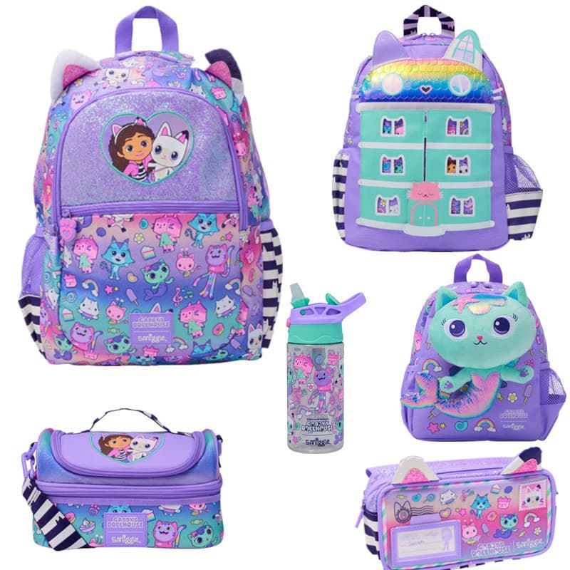 Australian Smiggle school bag kindergarten children's backpack cover than dollhouse storage bag cartoon clothing backpack