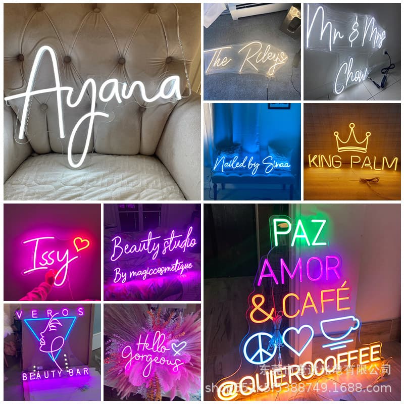 Custom USB Neon Sign LED Light Board for Personalized Logo, Ambient Letter Light for Decoration