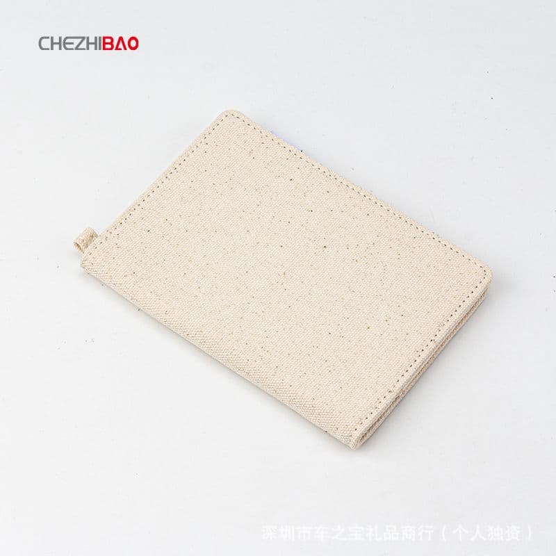 Customizable Canvas Passport Holder DIY Handmade Travel Document Protection Bag Pure Color Iron-On Patch Unisex Daily Use
