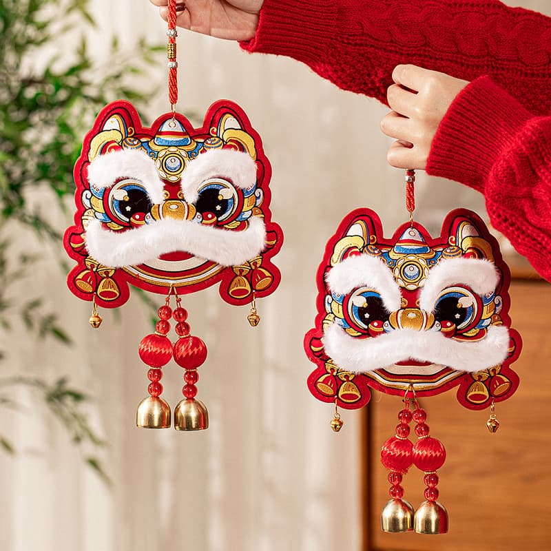 Fu Wang Nian 2026 Horse Year New Year Decoration Awakening Lion Blessing Bag Pendant Spring Festival Decoration Supplies