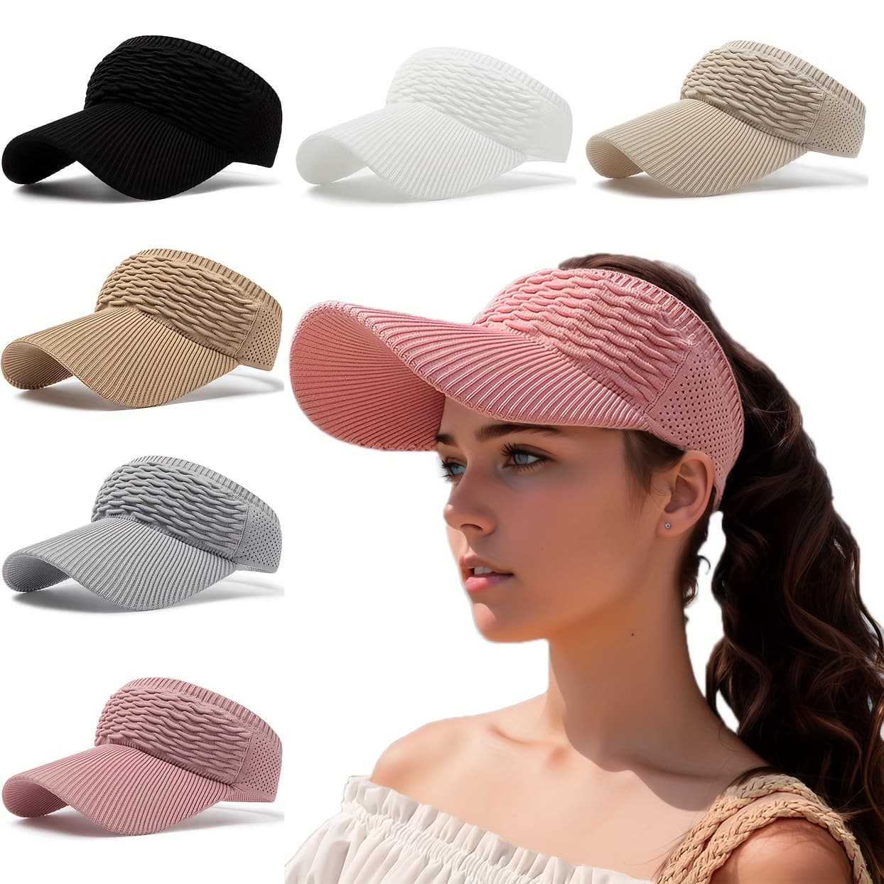 Casual Elastic Knitted Cap Breathable Women's Open Top