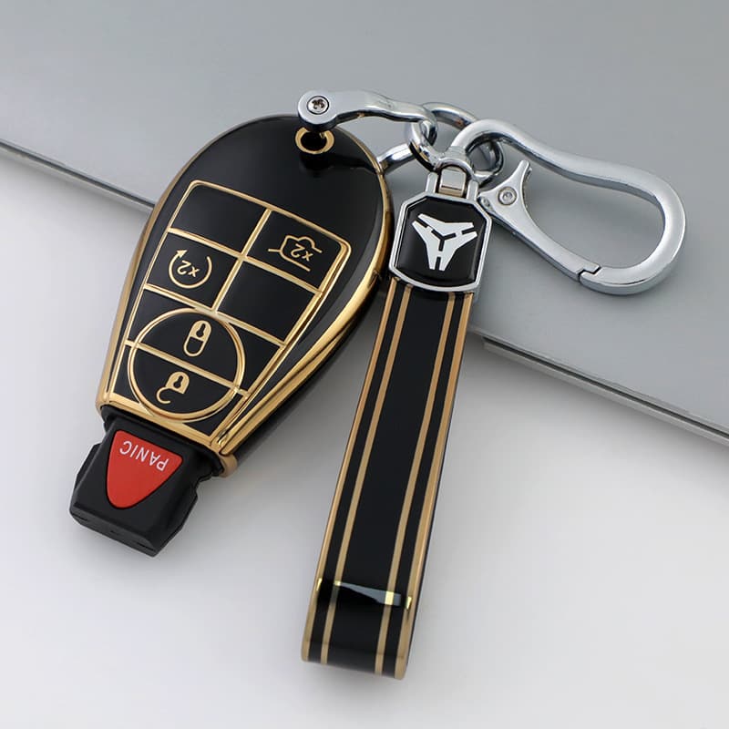 Universal Key Fob Cover for Dodge 5-Button Key, Jeep Grand Cherokee, Grand Caravan, Chrysler, Journey, Ram Key Case
