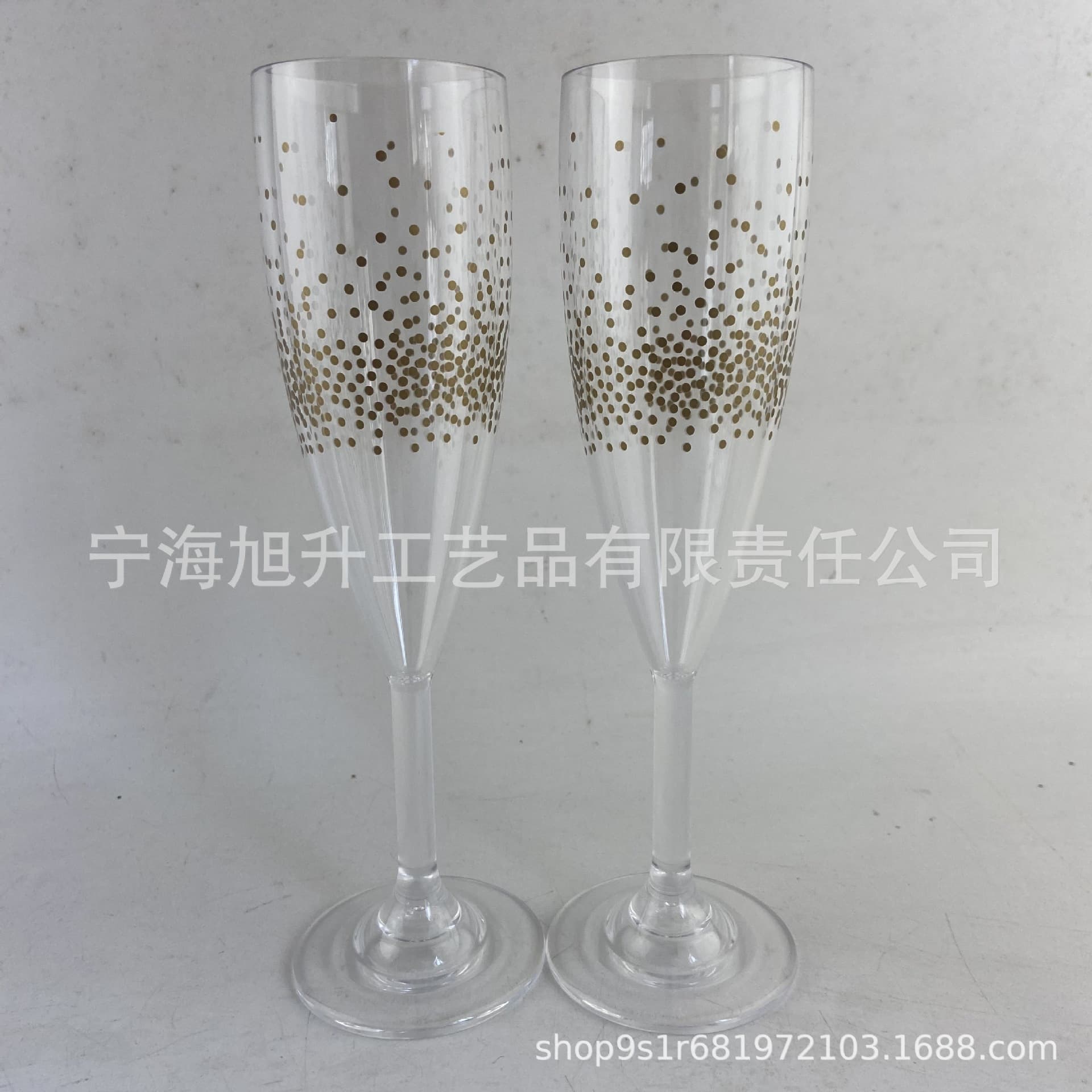 Export European and American customized color acrylic transparent sparkling wine glass 160ml slender champagne glass