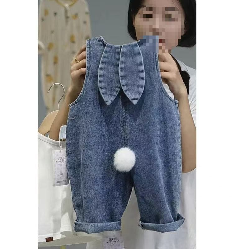 Children's Denim Bib Overalls 2026 Spring/Autumn New Style, Loose Fit Suspender Pants for Boys and Girls, Baby Casual Versatile Long Pants Trend
