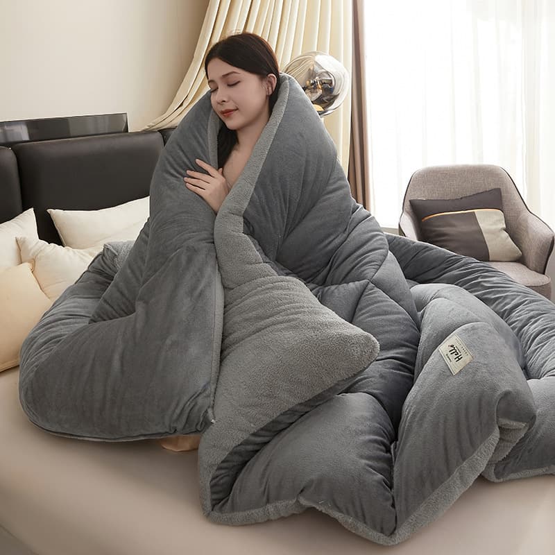 Cross-Border Bestseller Lamb Fleece Quilt Thickened Winter Milk Fleece Winter Quilt Student Single Dormitory Cotton Quilt Throw Blanket Wholesale