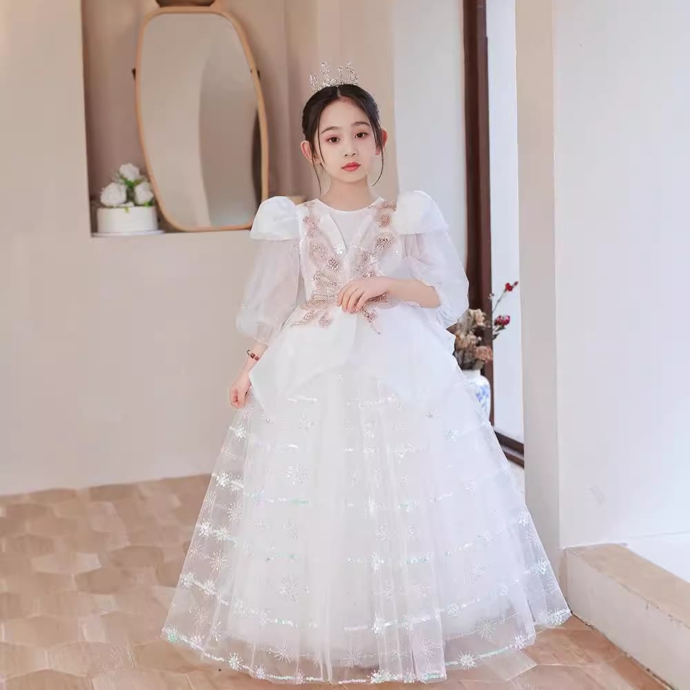 Flower Girl Wedding High-End Sense Wedding Dress, Children's Piano Performance Dress, Girls' Fashionable Birthday Princess Gown