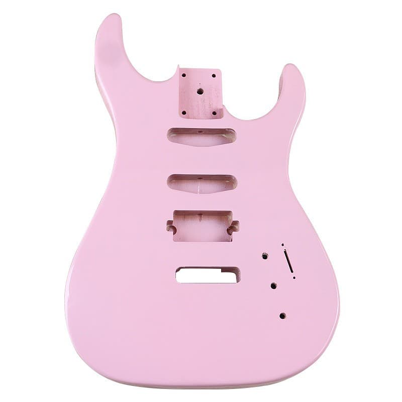 Pink Glossy Electric Guitar Body 5.6cm Wide DIY Assembly Accessories for Guitar