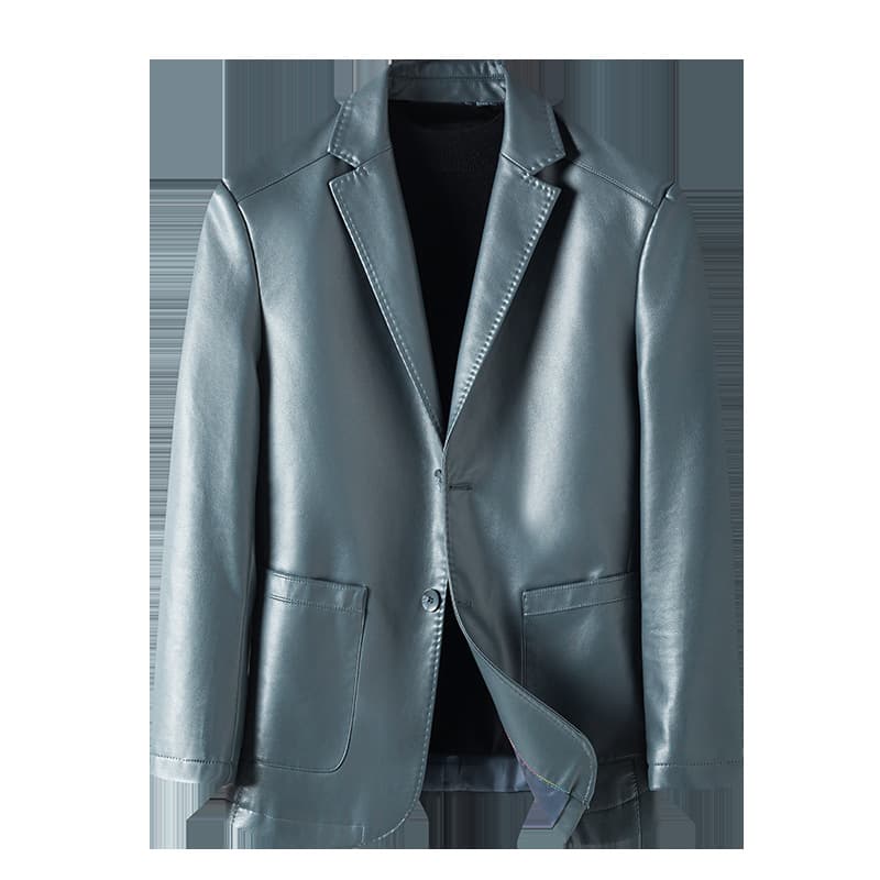 2026 Haining Men's Leather Blazer Autumn Winter Stylish Suit Collar Men's Jacket Fashion Men's Sheepskin Suit