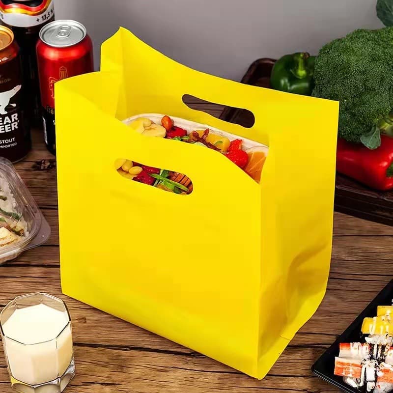 Bakery Thickened Handheld Plastic Takeout Bag Cake Baking Packaging Bag Dessert Pastry Fruit Packaging Bag