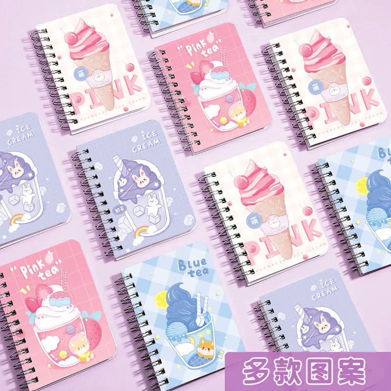 Lite Cute Text Side Flip Coil Notebook Student Word Journal Pocket Mini A7 Memo Notebook