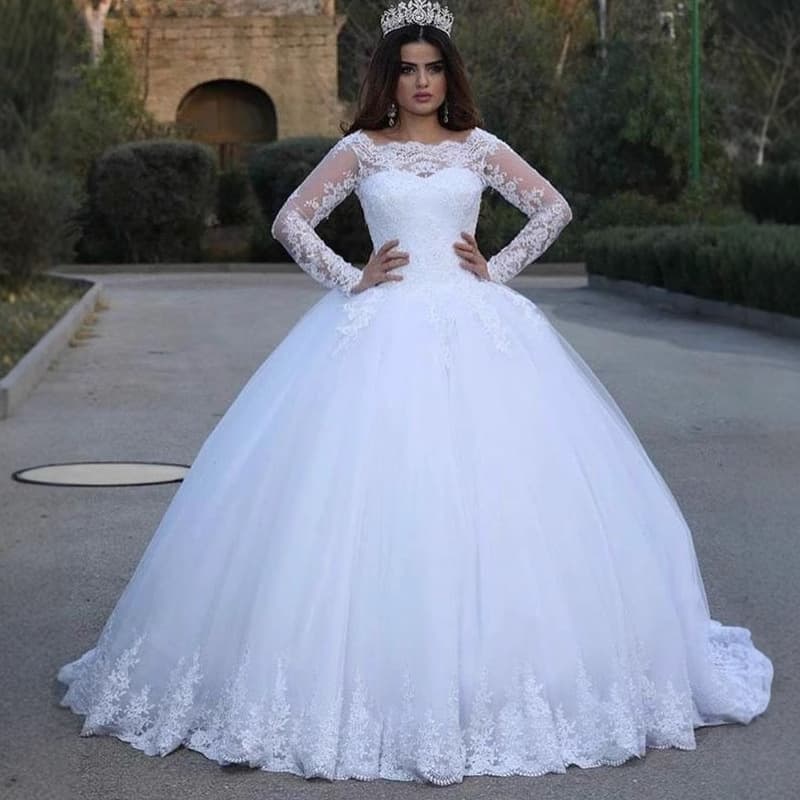 Cross-border Source White Wedding Dress 2026 New Vintage Lace Applique AliExpress Amazon Forest Style Simple Wedding Gown