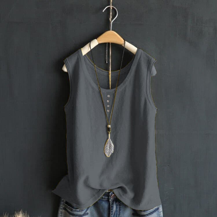 2024 Summer sexy button careful machine sling inner top tight short sleeveless vest women's fashion