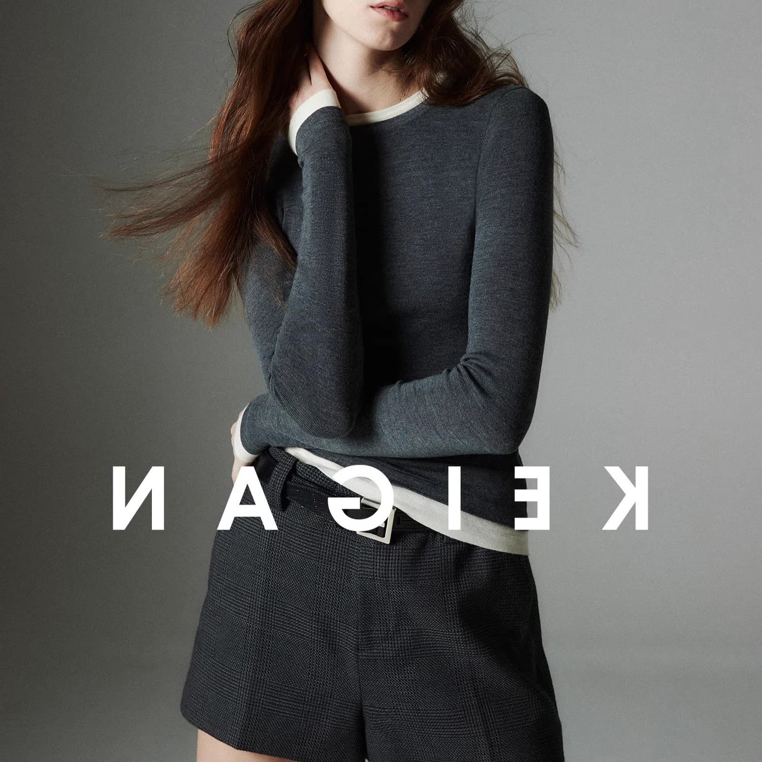Open/German BIELLA160s Gold Wool 120s Washable Contrast Color Fake Two-piece Multi-collar Knitted Base