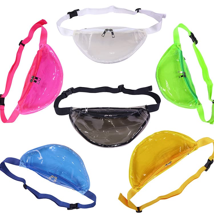 2024 New Transparent PVC Waist Bag Women's Crossbody Chest Bag Outdoor Sports Fashion Casual Jelly Beach Bag Women's Bag