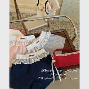 Spring Korean children's clothing pure cotton summer new parent-child lace design casual Korean shorts girls casual pants