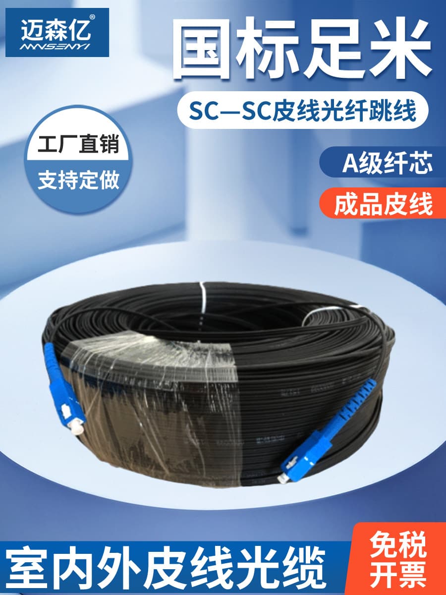 Finished Household Optical Cable Indoor and Outdoor Single-Core Dual-Core Fiber Optic Pigtail Cable Meter Cable Extension Cable Monitoring Connection