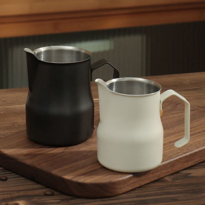 Manufacturer Wholesale, Coffee Frothing Jug, Italian Style Stainless Steel Big-Bellied Patterned Coffee Milk Frothing Tool, Frothing Cup
