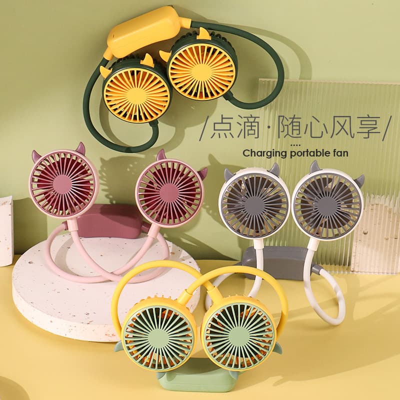 New Foldable Neck Fan Portable Quiet Outdoor USB Mini Fan Small Desktop Fan