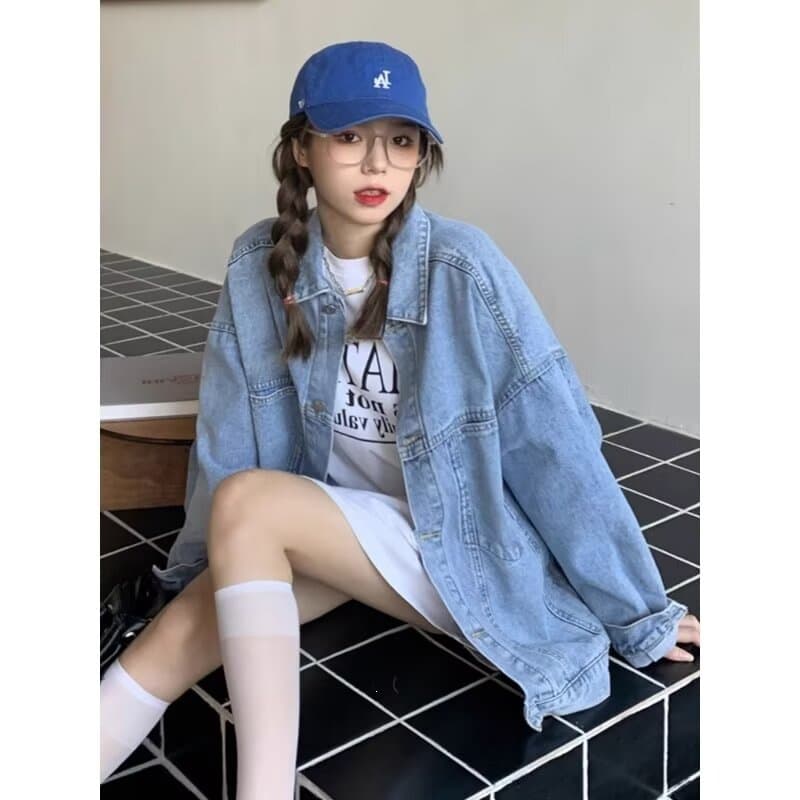 2025 Trendy Men's Japanese Retro Washed Denim Jacket Unisex Streetwear Loose Casual Versatile Couple Outerwear
