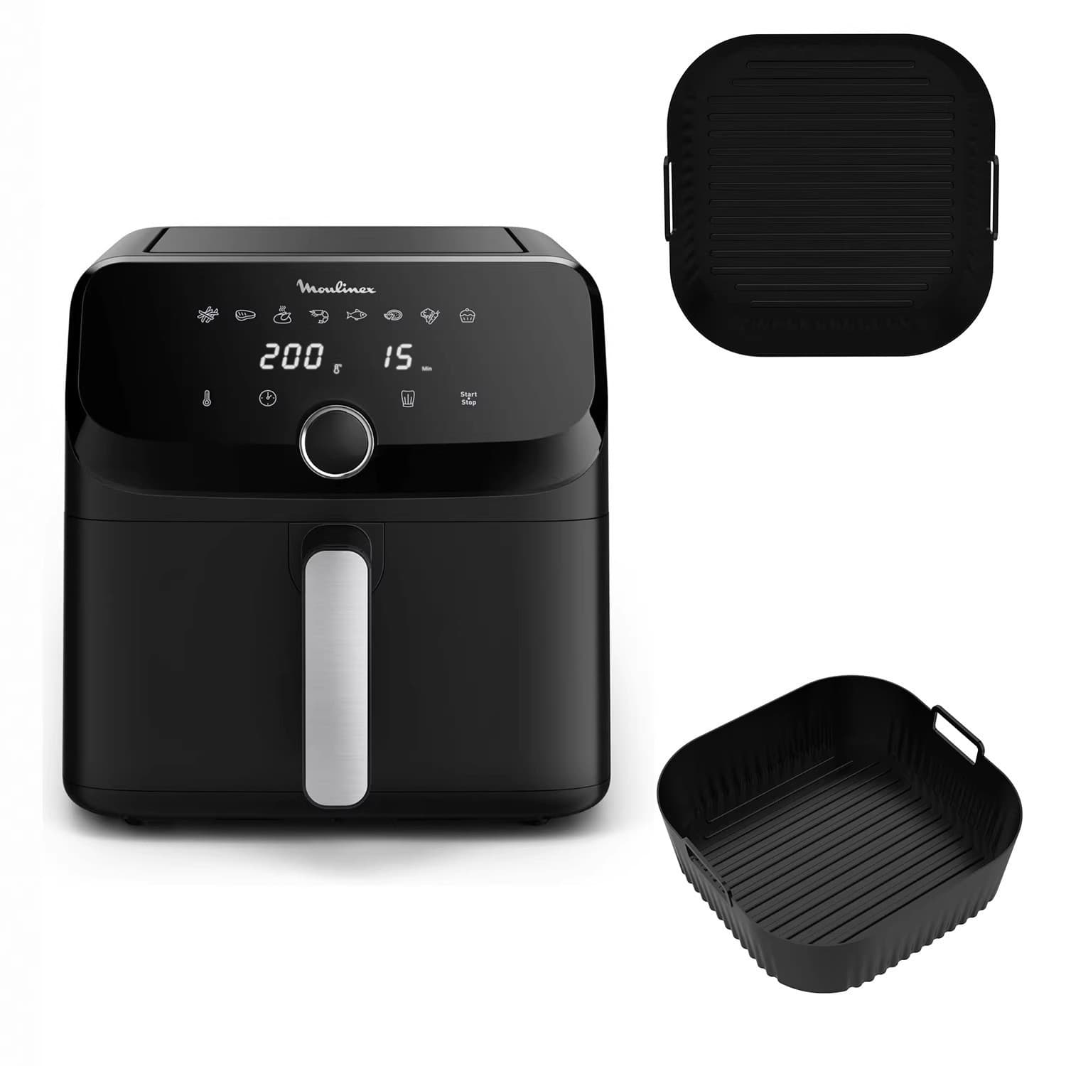 New Silicone Baking Tray for Air Fryer Compatible with Moulinex EZ8558F0 Silicone Baking Mat