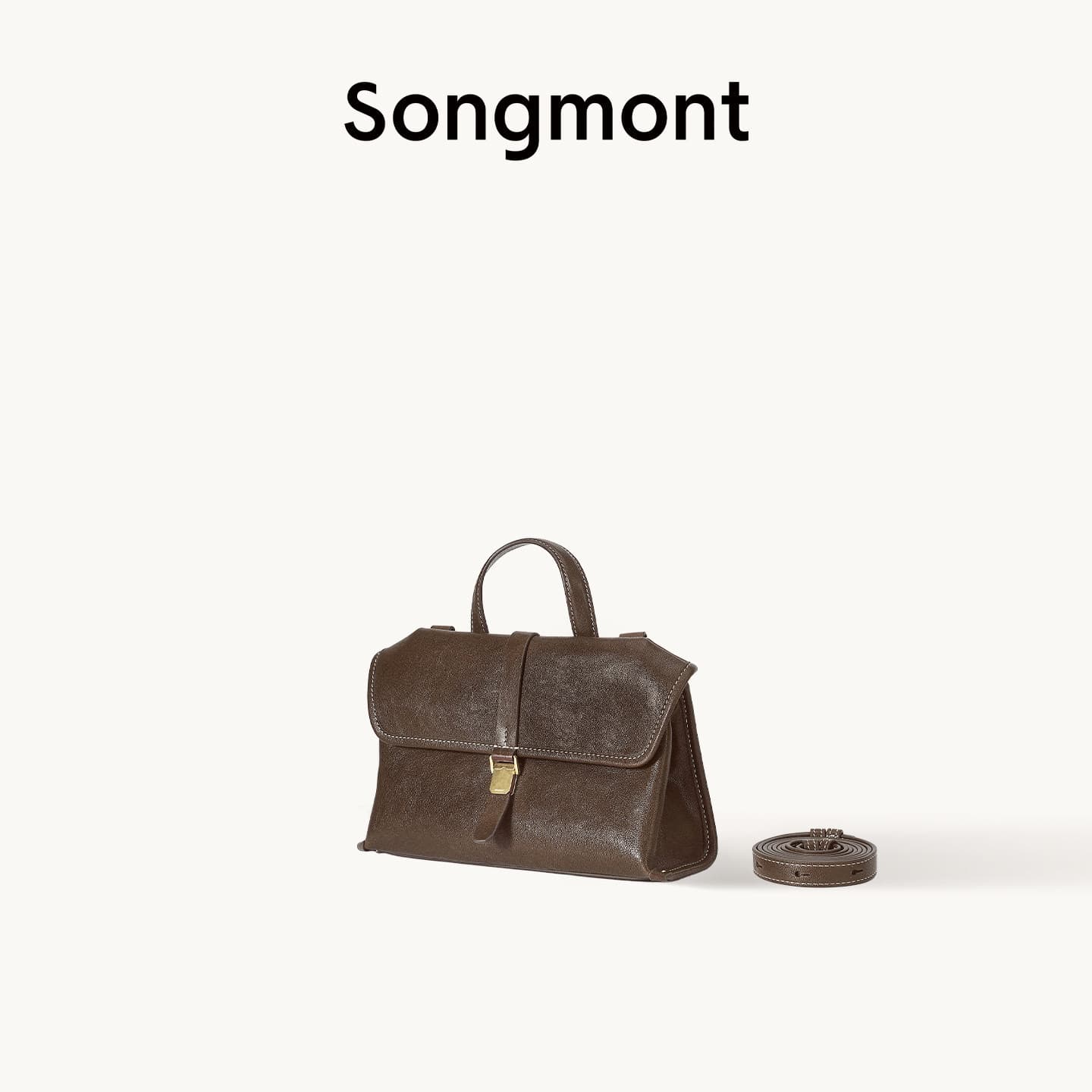 Yamashita Niche Vegetable-Tanned Leather Mini Commuter Briefcase Handheld Shoulder Bag Crossbody Bag Small Phone Bag Courier Bag