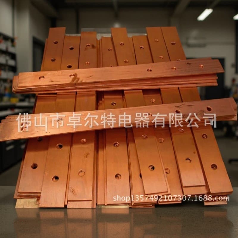 T2 purple copper connecting piece, grounding busbar, relay accessories, copper busbar shorting piece processing.