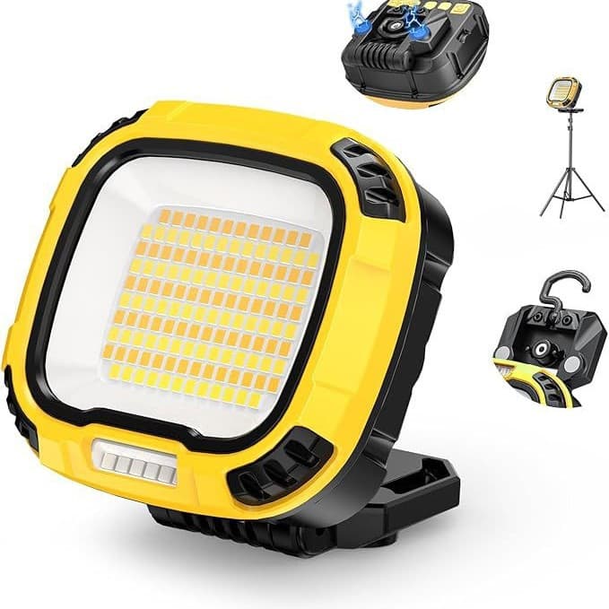 LED Multi-function Work Light with Rotatable Strong Magnetic Adsorption, Rechargeable Spotlight, Multi-Light Source Emergency Stand Flashlight