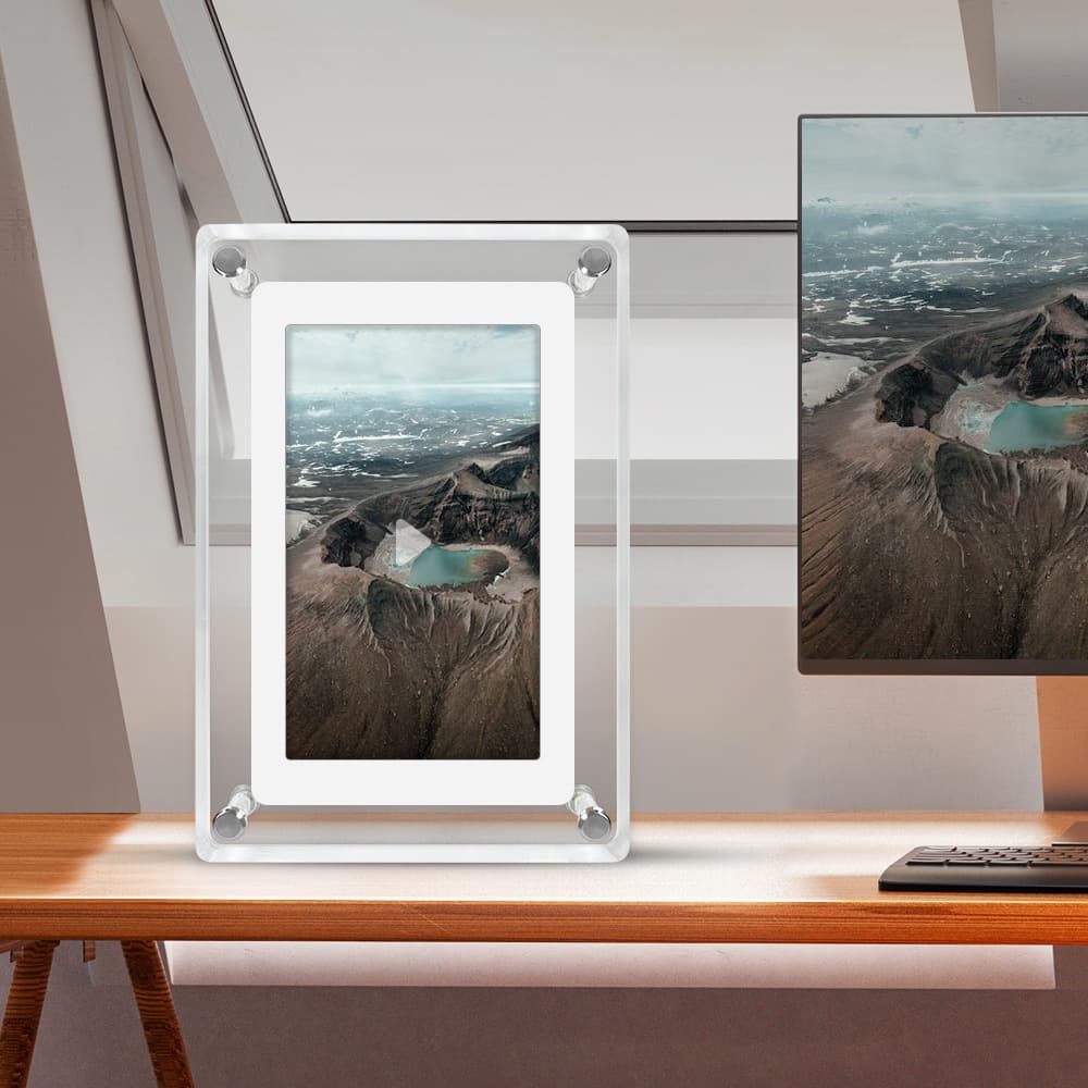 7-inch transparent digital photo frame electronic album picture and video player, creative desktop decoration cross-border product