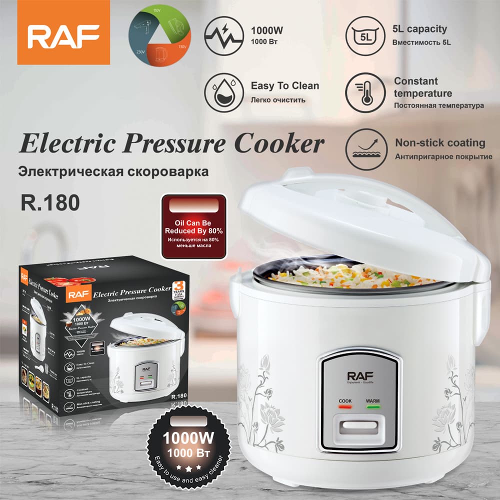RAF European Standard Electric Pressure Cooker 5L Rice Cooker Home Use Non-Stick Pot Multifunctional 24-Hour Keep Warm Rice Cooker