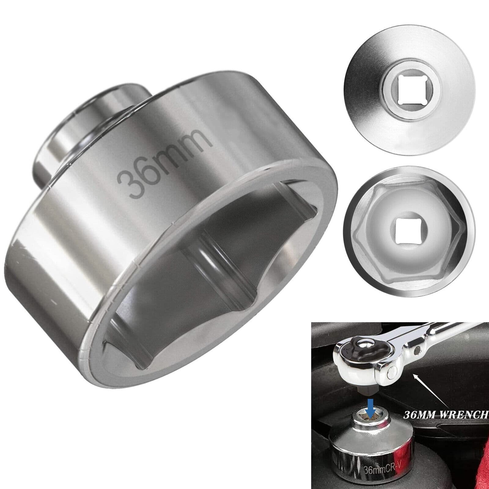 36mm Oil Filter Socket Fuel Filter Socket Removal Tool Applicable to BMW Ford Porsche