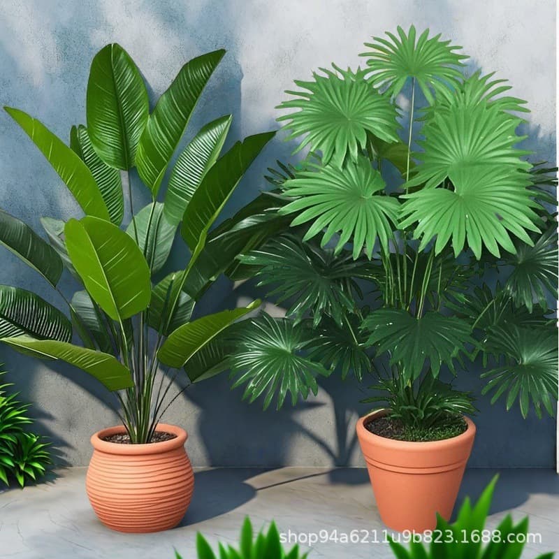 TEMU Artificial Traveler's Palm Plant, Banana Tree Simulation Greenery 118-Head Bundle, Indoor Decorative Woman's Banana Plant