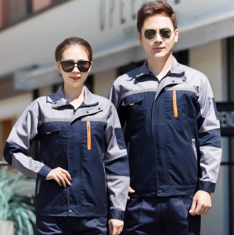 Spring/Autumn Workwear Set Long Sleeve Polyester-Cotton Factory Workshop Labor Protection Suit Men's Welding Suit Work Uniform Electrical Mechanic Wholesale
