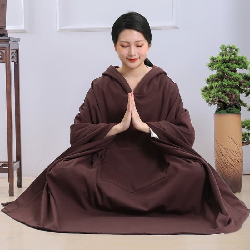 Meditation Cape Cloak Ancient Style Layman Suit Women Buddhist Zen Monk Clothing Meditation Zen Practice Sitting