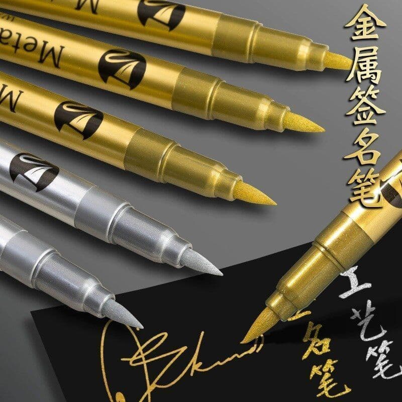 High-gloss metallic pen, gold and silver paint marker, DIY signature, non-fading, waterproof invitation.