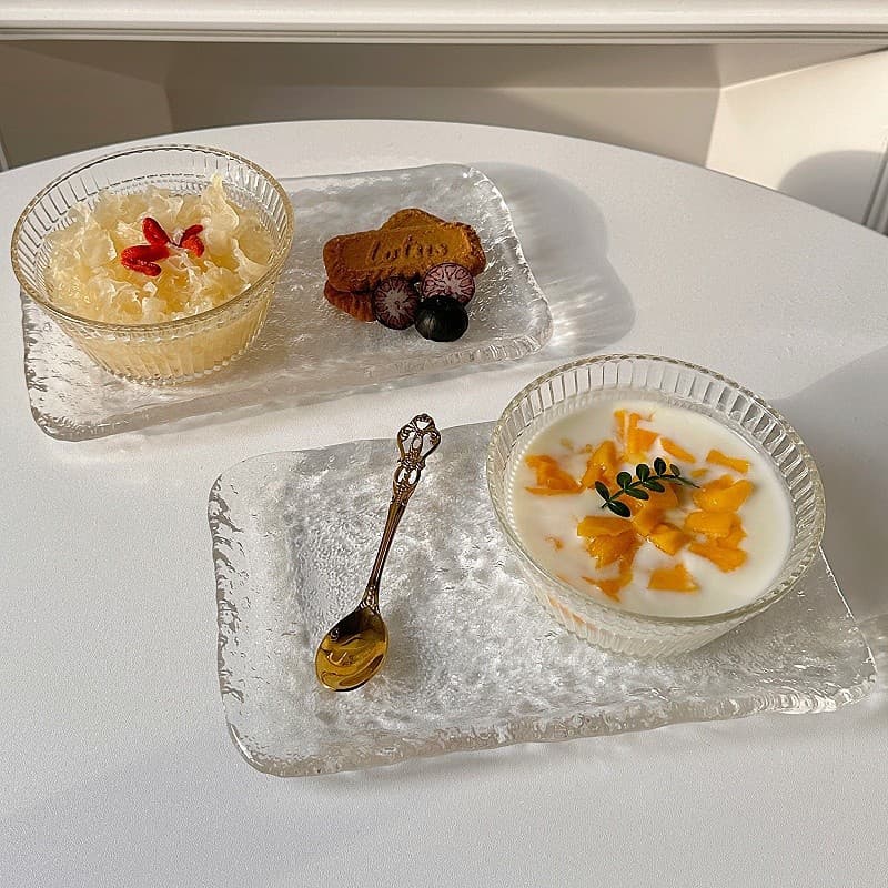 Internet celebrity ins style glass sugar water bowl set ice cream dessert ice cream bowl snack bowl yogurt bird's nest bowl commercial