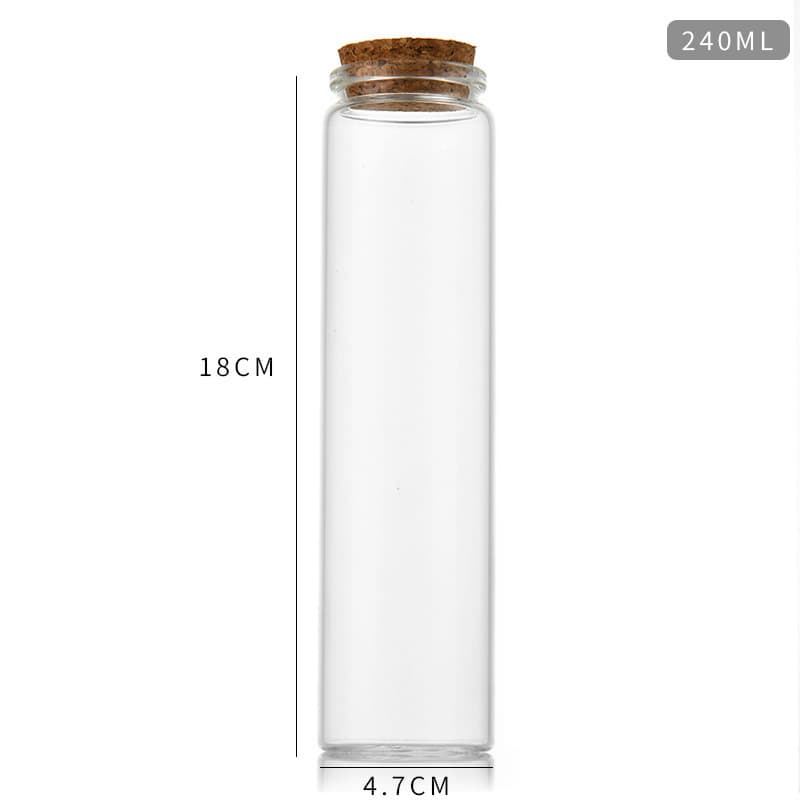 47mm Cork Glass Tube Bottle for Agarwood, Cordyceps, Candy, Wish Bottle, Drift Bottle, and Collectible Bottle