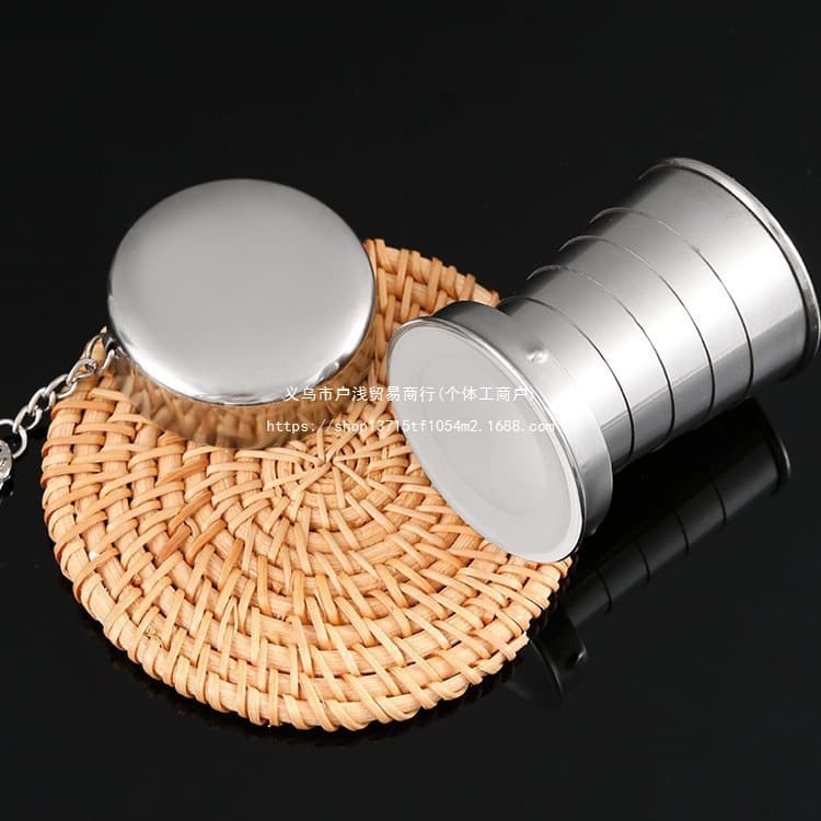 Stainless Steel Foldable Cup Portable High-Temperature Resistant Expandable Mouthwash Cup Outdoor Travel Compressed Toothbrush Cup