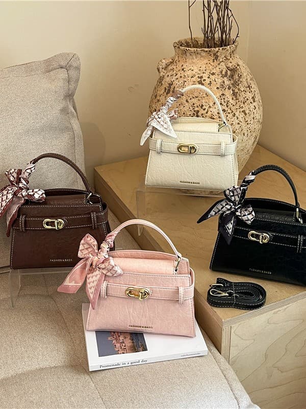 Korean-style high-end fashion versatile handbag for women, 2026 summer trendy crocodile texture simple crossbody Kelly bag