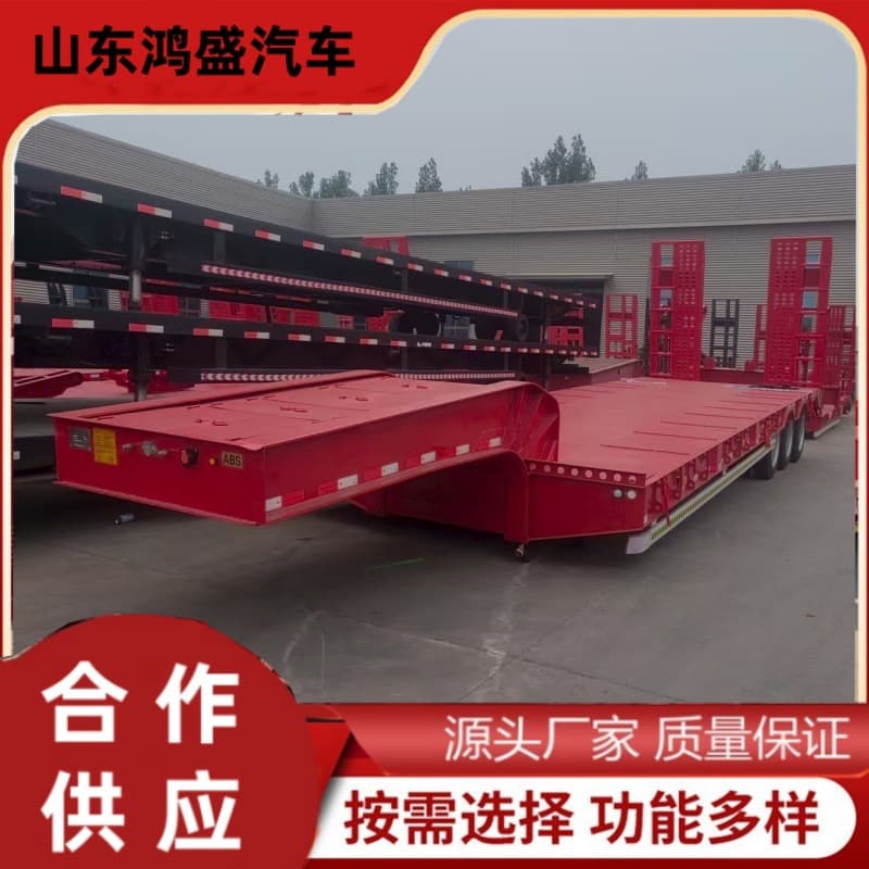 10-meter low flatbed semi-trailer 11-meter flatbed transport vehicle 12-meter three-axle low flatbed