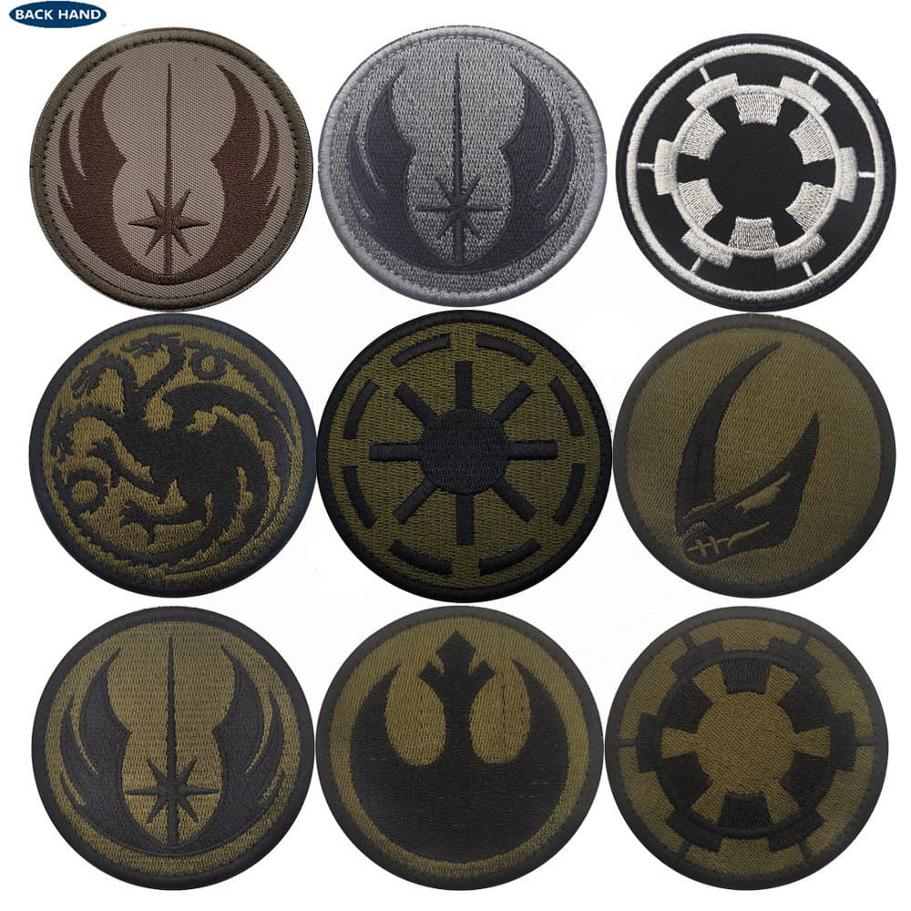 Embroidered Patch Star Wars Jedi Order Mandalorian Crest Bounty Hunter Boba Fett Emblem
